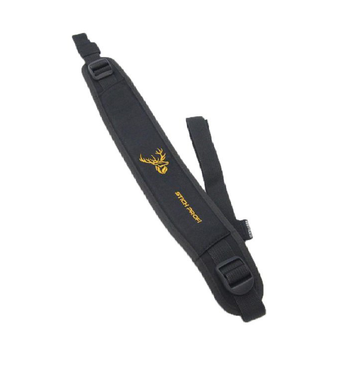 Ремень ружейный противоскользящий (вышивка "Олень") / Черный / (СтичПрофи). Фото №2