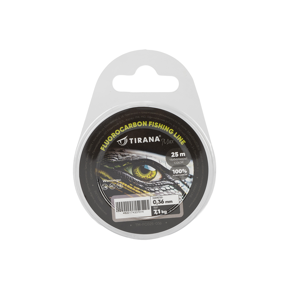Флюорокарбон Tirana Max 25м - 0,36мм, 7,1кг. Фото №1 Флюорокарбон Tirana Max 25м - 0,36мм, 7,1кг. Фото №1