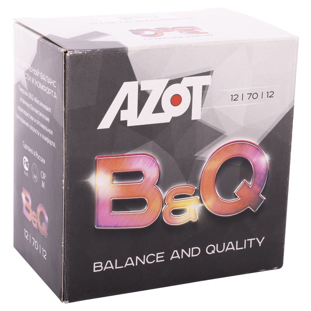 Патрон АЗОТ 12/70  охотничий дробовой B&Q 32г б/к №3 (пачка 25 шт) (в коробке 250шт). Фото №4