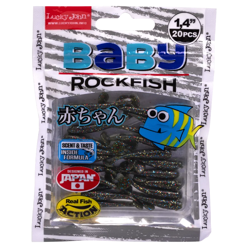 Виброхвост Lucky John Pro Series Baby Rockfish 1,4" 30мм, (20шт. упак.) цвет F08. Фото №5