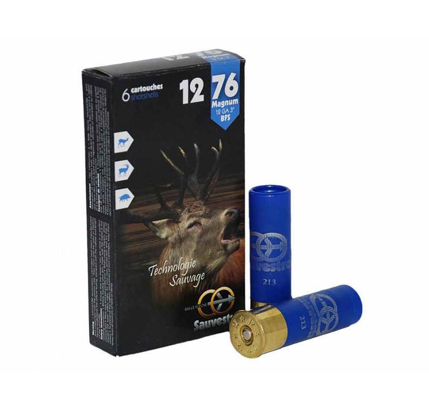 Патрон Sauvestre Leadfree 12/76 Магнум, пуля BFS 21 гр. (в коробке 6 шт). Фото №1