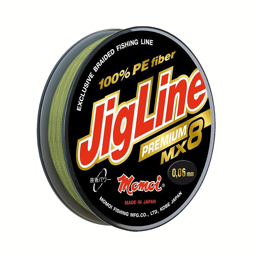 Плетеный шнур Momoi 8-и прядный JigLine Super Silk MX-8 0,16мм/150м, 13,0кг, зеленый. Фото №1