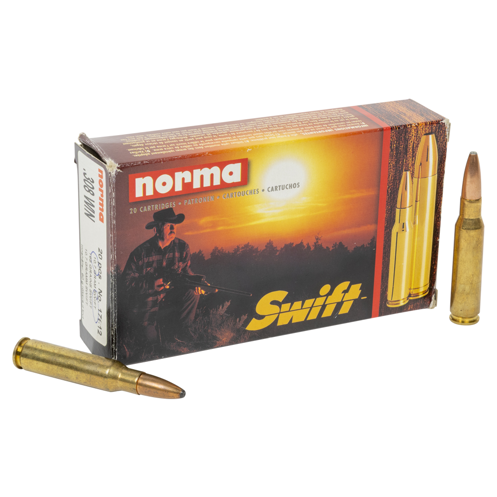 Патрон нарезной NORMA калибр 308 WIN Swift A-Frame 10,7 гр. 165 grn. (в пачке 20 шт.). Фото №1