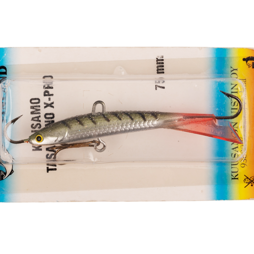 Балансир Kuusamo Tasapaino X-Pro 75мм, 13гр, цвет (RB/GR-S) с тройником. Фото №2