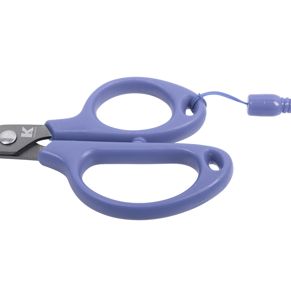 Ножницы рыболовные Kranch длина 12,7см, вес 24гр, с страховочным шнуром, цвет (синий). Фото №2