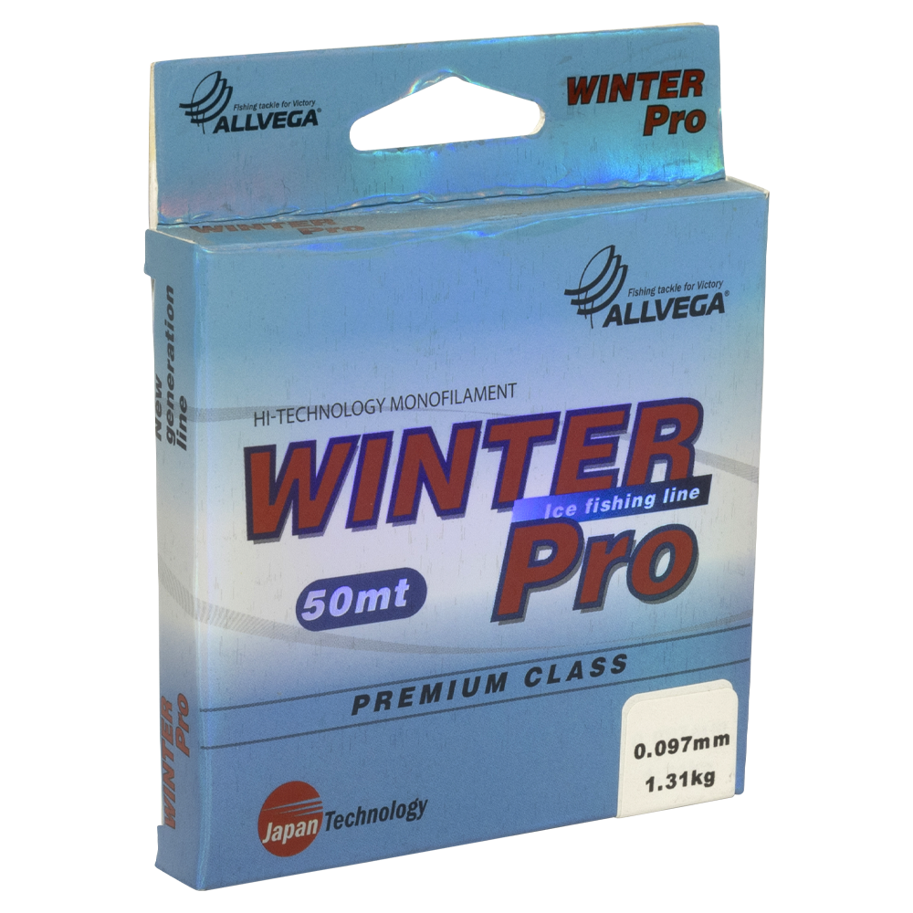 Леска ALLVEGA поводковая «Winter Pro» 50m 0.097mm (1.31кг) прозрачная (WPRO5097). Фото №1