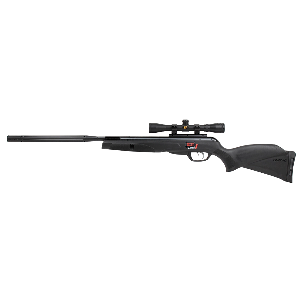 Винтовка пневматическая GAMO Black Bull IGT (переломка, черный пластик, прицел 4x32, 3Дж.), калибр 4,5 мм. Фото №3 Винтовка пневматическая GAMO Black Bull IGT (переломка, черный пластик, прицел 4x32, 3Дж.), калибр 4,5 мм. Фото №3