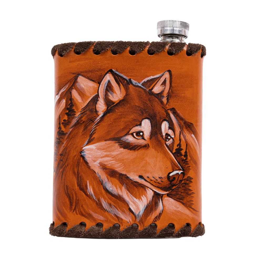 Фляжка 0,330л (в коже, рисов.) (ИП Кишурова). Фото №2