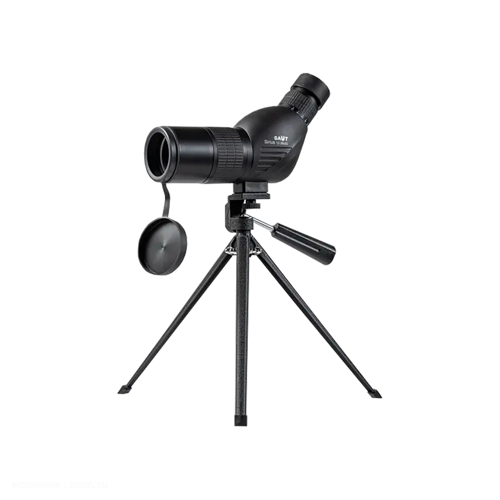 Труба зрительная GAUT Sirius 12-36x50, линзы BK7, штатив, цвет - черный, 487г. Фото №1