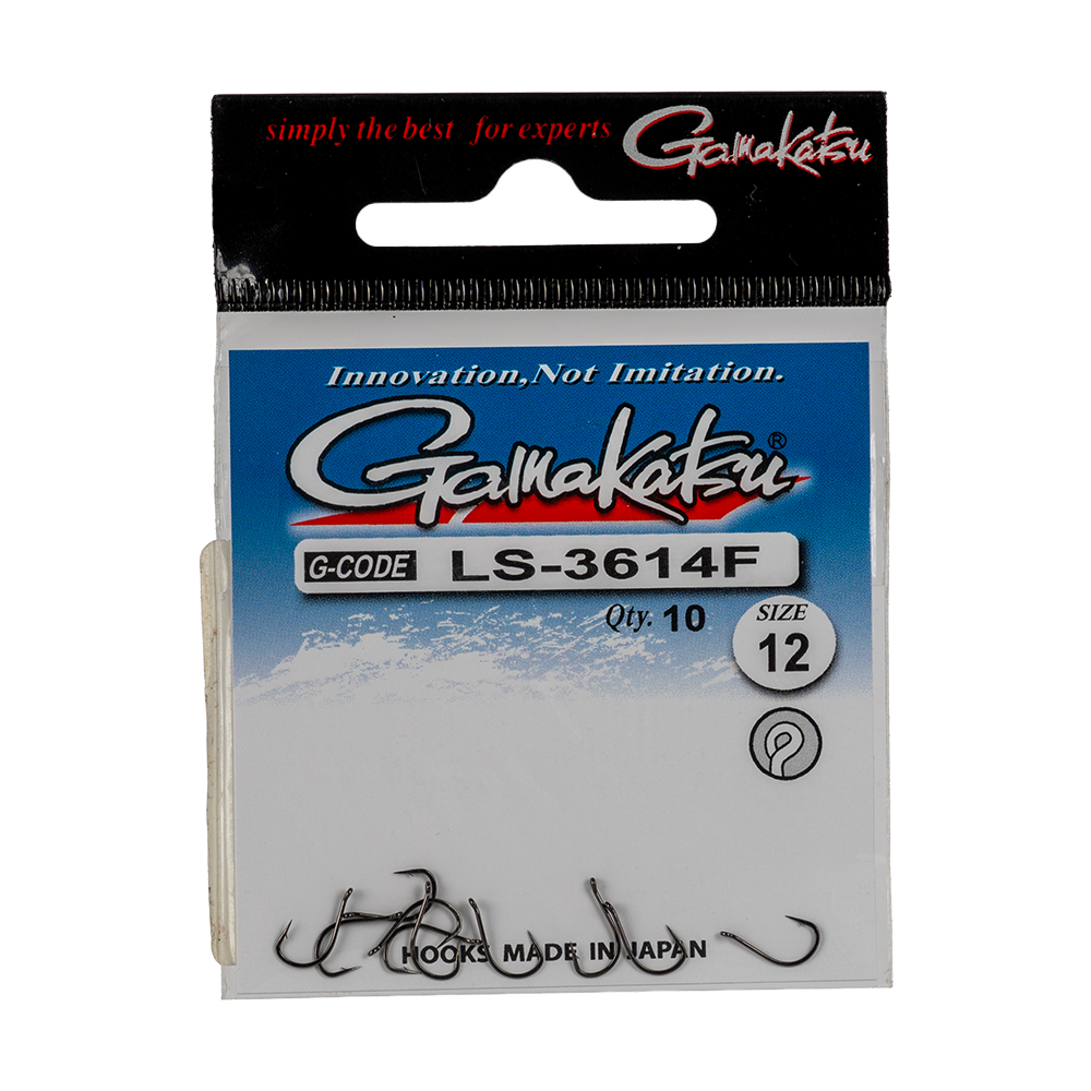 Крючок GAMAKATSU LS-3614F N/L Black №12 (10шт.) (149009) 0024277. Фото №1