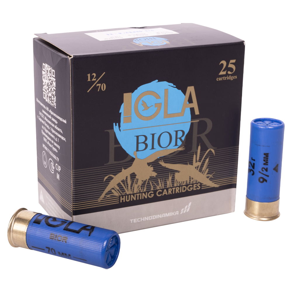 Патрон "Игла-Биор" 12/70 №9 32 гр. (пачка 25шт, короб., 250). Фото №1