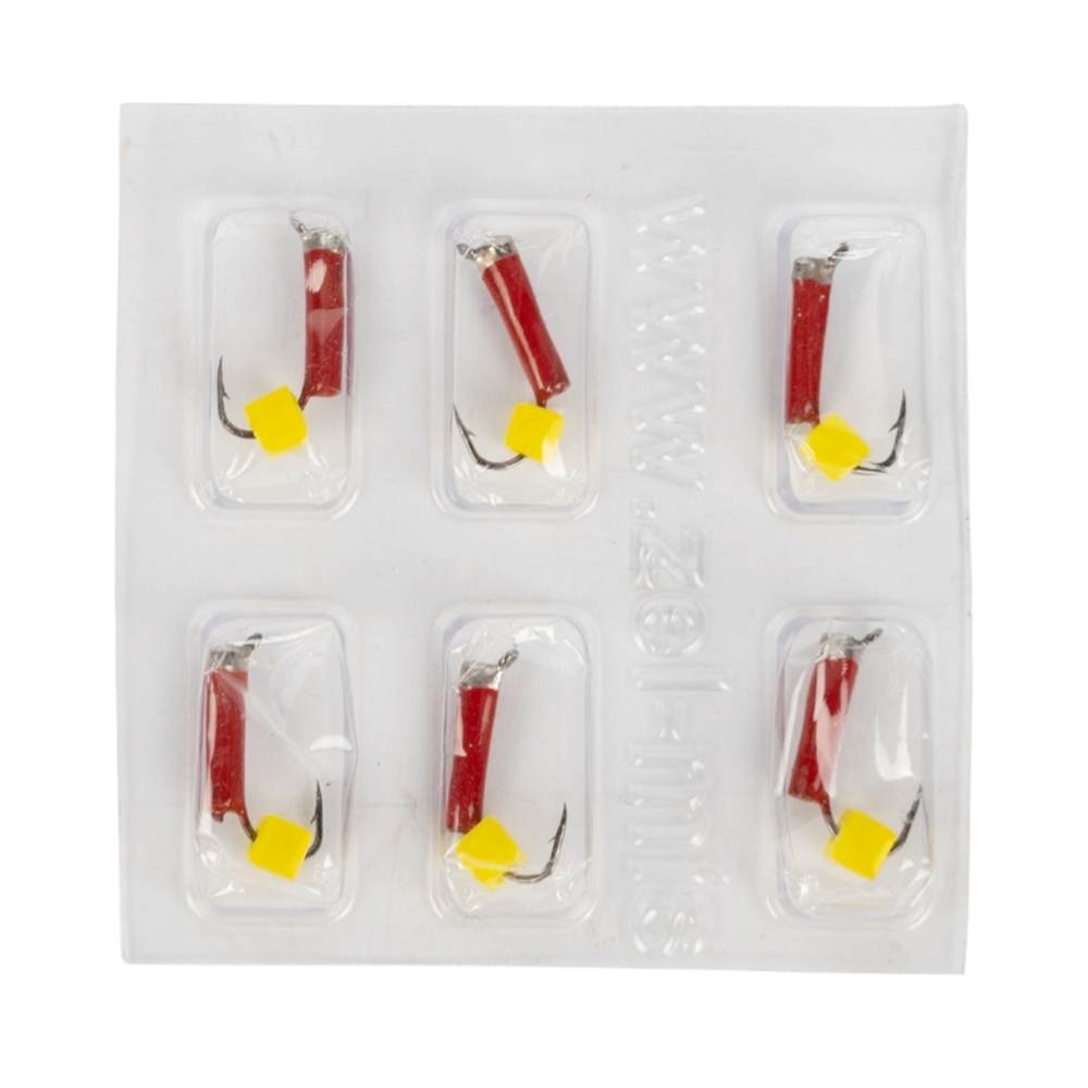 Мормышка вольфрамовая Зеленый мыс "Столбик с колпачком" красный d1,5 куб сыр (15шт. упак.). Фото №3