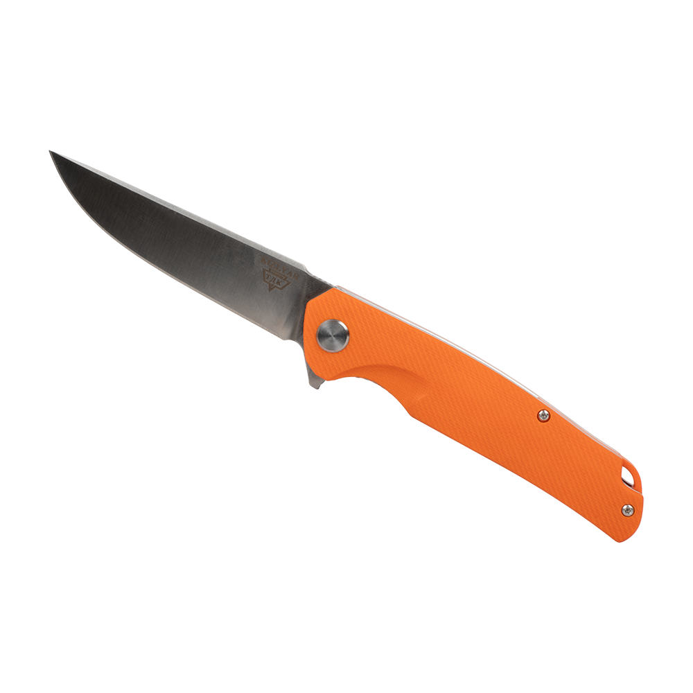 Нож складной Кизляр Shark, клинок D2, рукоять G10, оранжевый. Фото №2