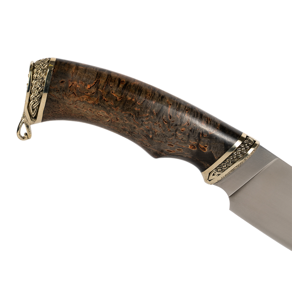 Нож МС "Разделочный", сталь ELMAX, литье, рукоять стабилизированная карельская береза. Фото №2