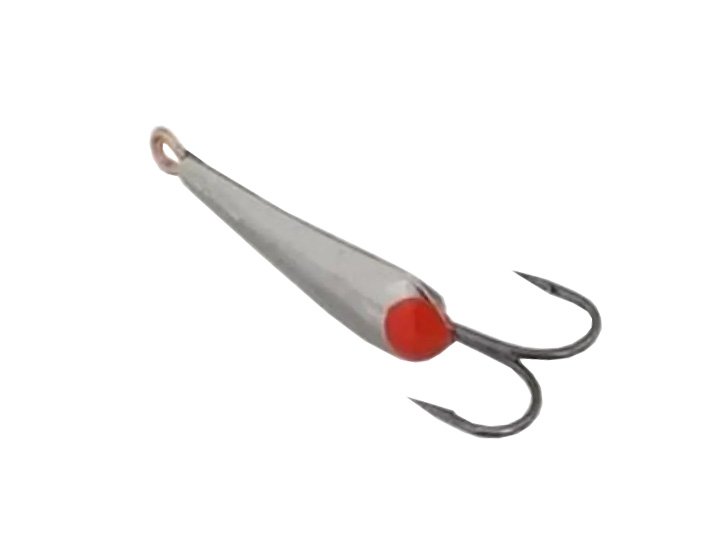 Блесна зимняя "Малек"(М) 0,8гр. (нейзильбер+CH) 2 крючка. (пирс) (10шт). Фото №1