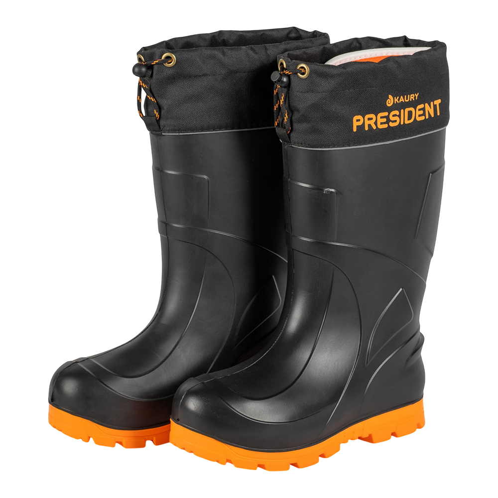 Сапоги KAURY PRESIDENT ЭВА (подошва ПУ, с манжетой, утепленные, PW черно-орнанжевый) р. 43/44. Фото №3