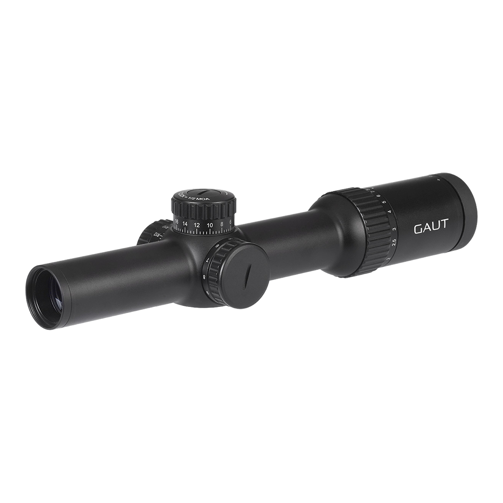 Прицел оптический Gaut Obsidian 1-8x24, сетка 62 (Half MD), подсветка красная, 30мм, поправки 1/2МОА. Фото №5