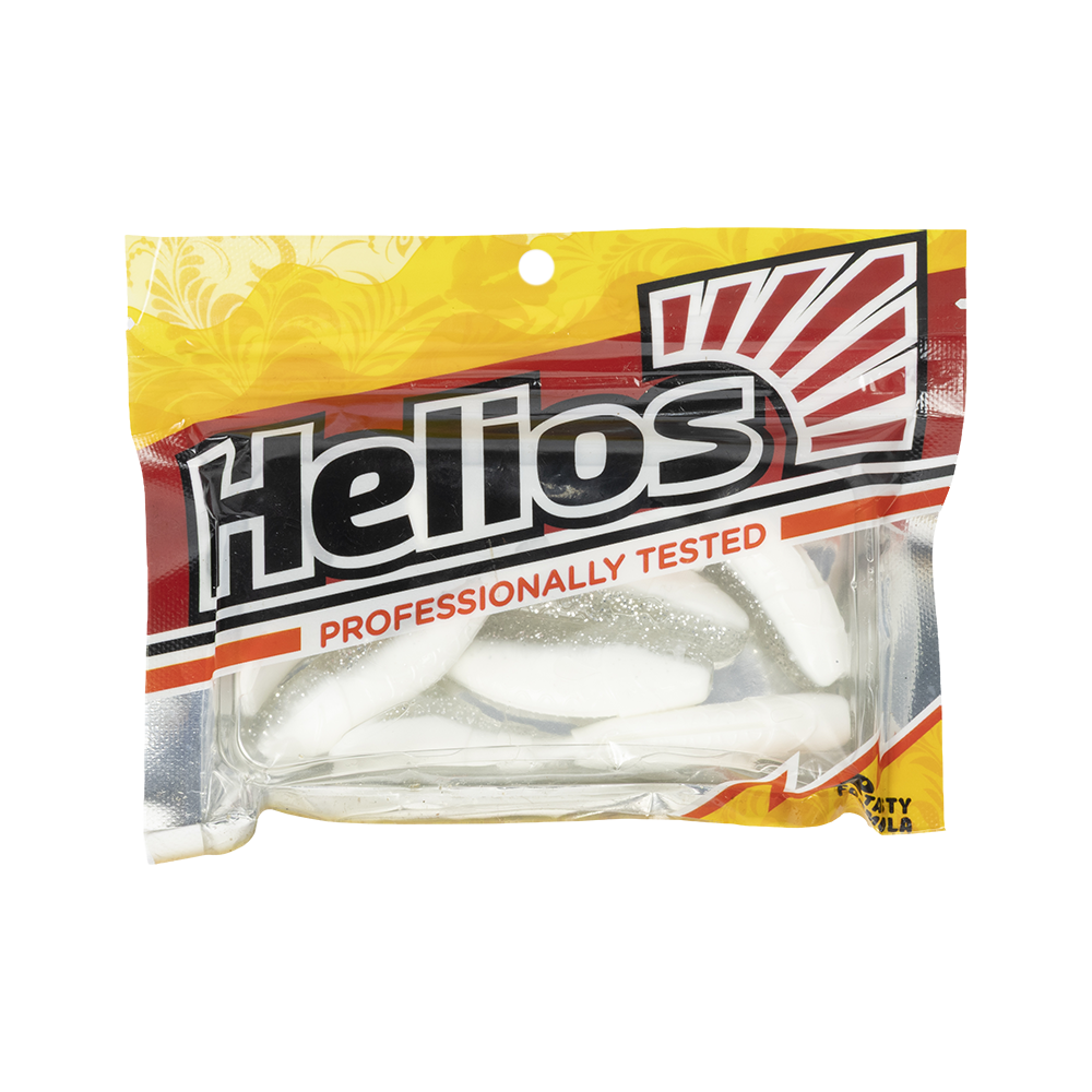 Виброхвост Helios Chubby 3,55"/9 см White & Sparkles 5шт. (HS-4-002). Фото №1 Виброхвост Helios Chubby 3,55"/9 см White & Sparkles 5шт. (HS-4-002). Фото №1