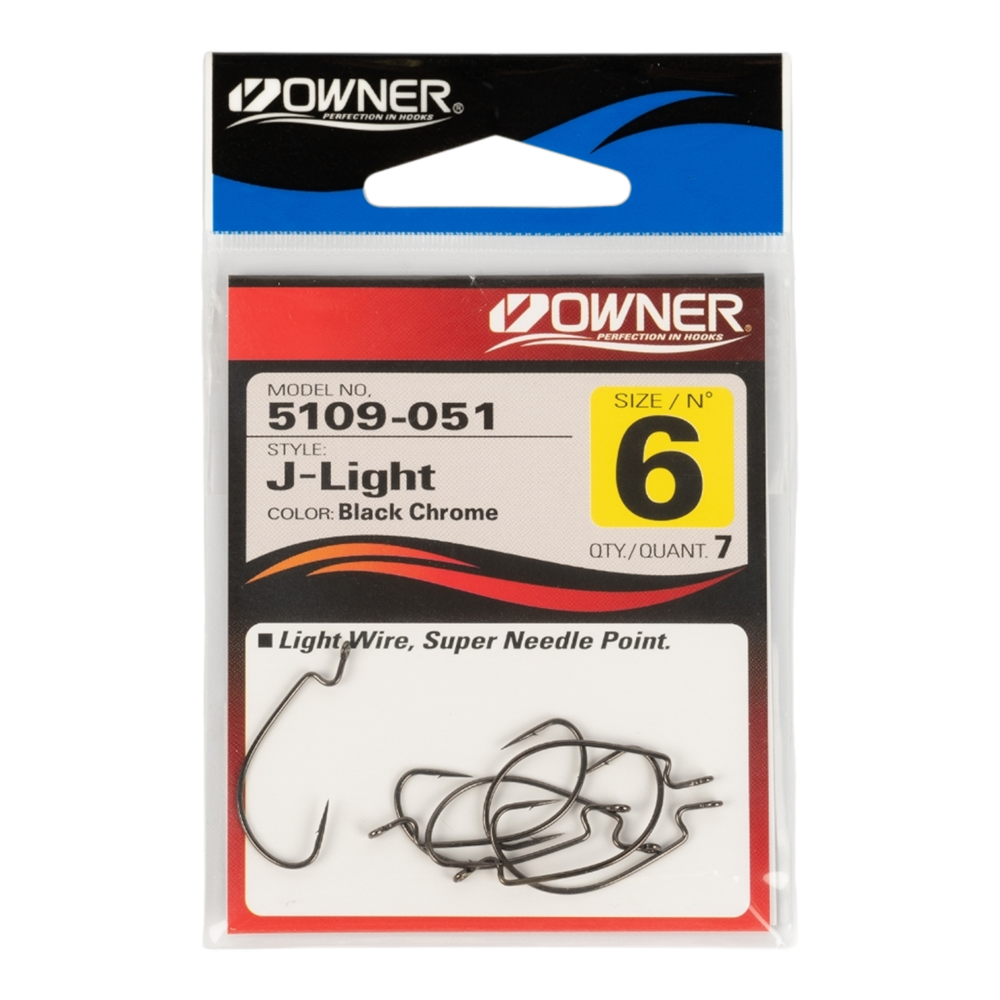 Крючок OWNER 5109 J - Light Worm Hook BC №6 7шт. Фото №1