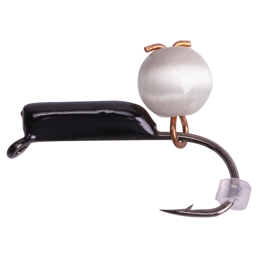 Мормышка вольфрамовая "Кошачий глаз" подвес d2,0 белый (10шт). Фото №1