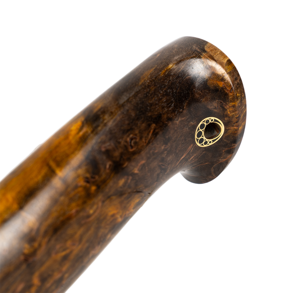 Нож МС "Соболь" сталь М390, мельхиор, рукоять из стабилизированной карельской березы (набор). Фото №7