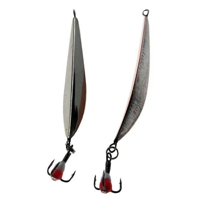 Блесна ЖОР Меша 50мм, 15гр, цвет (нейзильбер/нейзильбер) тройник. Фото №1