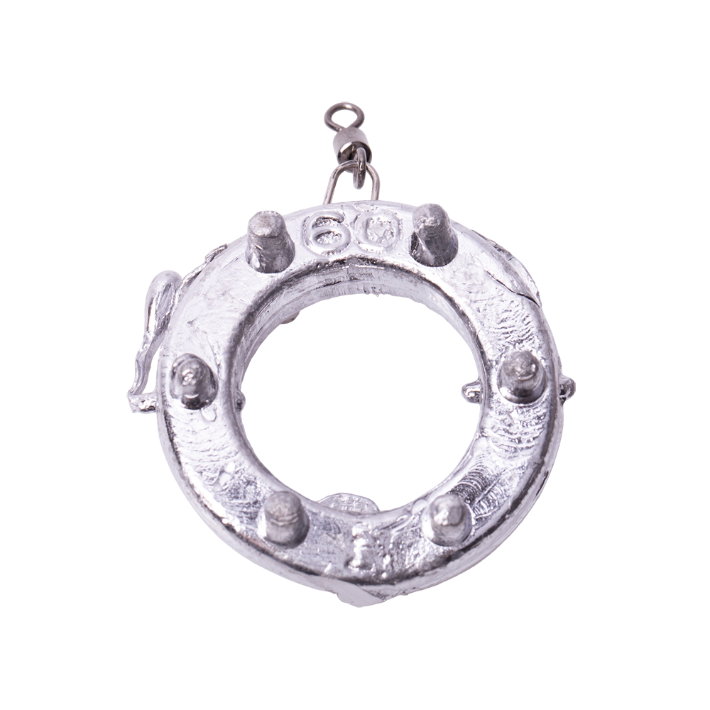 Груз "Кольцо" с шипами и ушком и вертлюгом 60гр. Фото №1