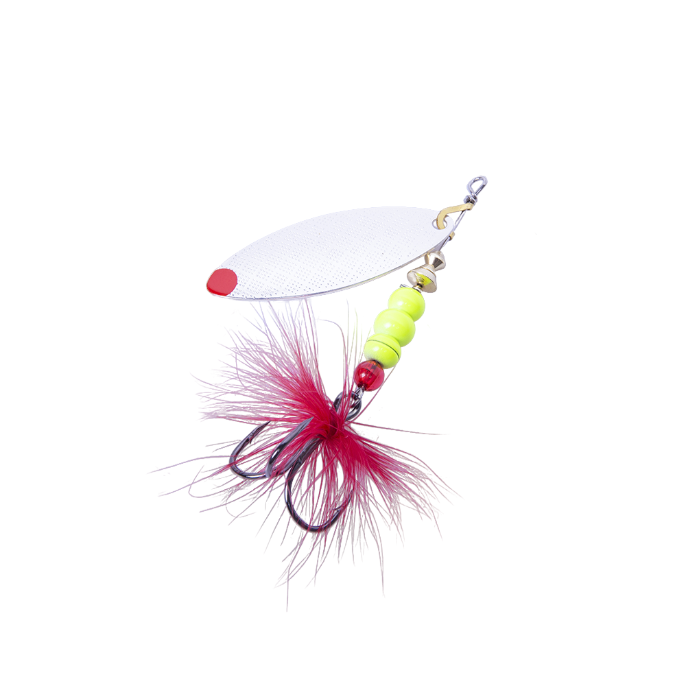 Блесна вращающаяся MADFISH Aglia Long №3, 11,5гр, цвет (Silver-red-dot). Фото №2