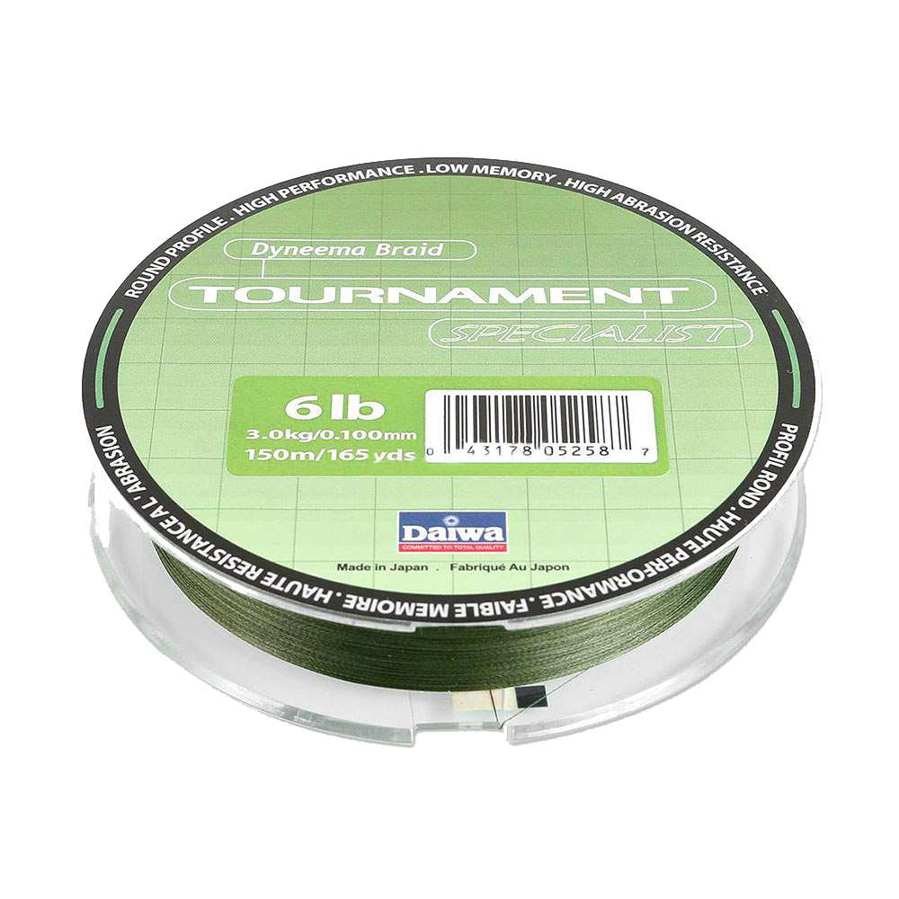 Шнур плетеный Daiwa Tournament Specialist 0,10мм 150м зеленая. Фото №1