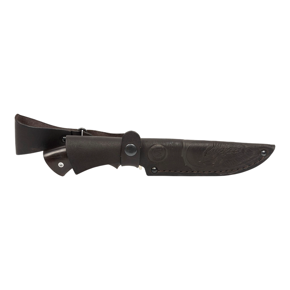 Нож МС Щука,клинок VG-10, рукоять стабилизированная карельская береза, черное дерево, мельхиор. Фото №3