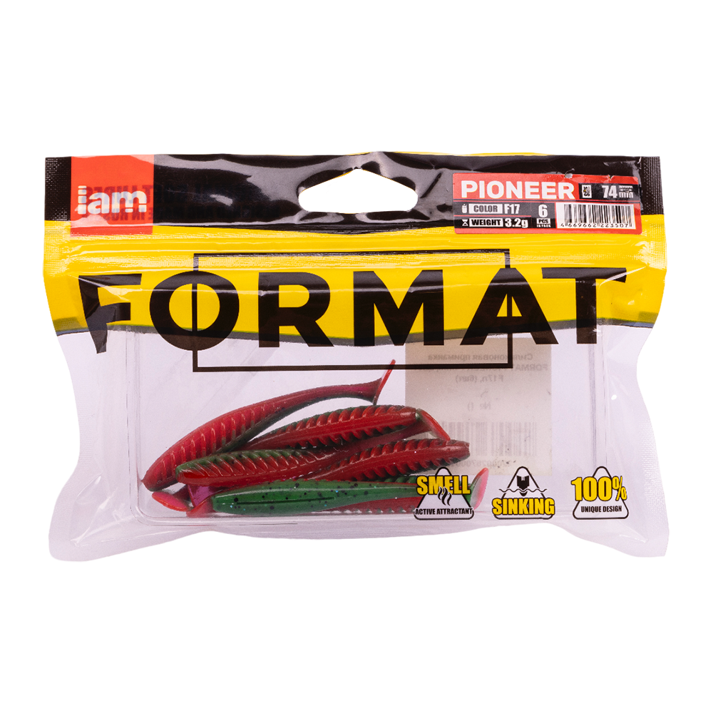 Силиконовая приманка FORMAT PIONEER 74mm, цвет F17n, (6шт). Фото №5