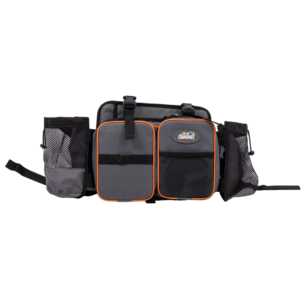 Сумка-рюкзак "СЛЕДОПЫТ" для зимнего ящика универсальная, 4 кармана, цвет серый. Фото №1