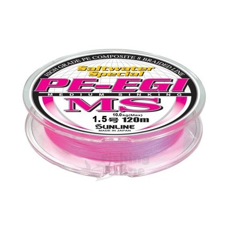 Шнур плетеный Sunline PE-EGI MS PINK 120m #0,6 10lb 4,2kg . Фото №1