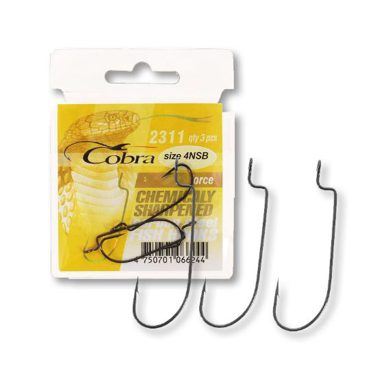 Крючки офсетные COBRA FORCE серия  2311 размер  005/0 (3 шт). Фото №1