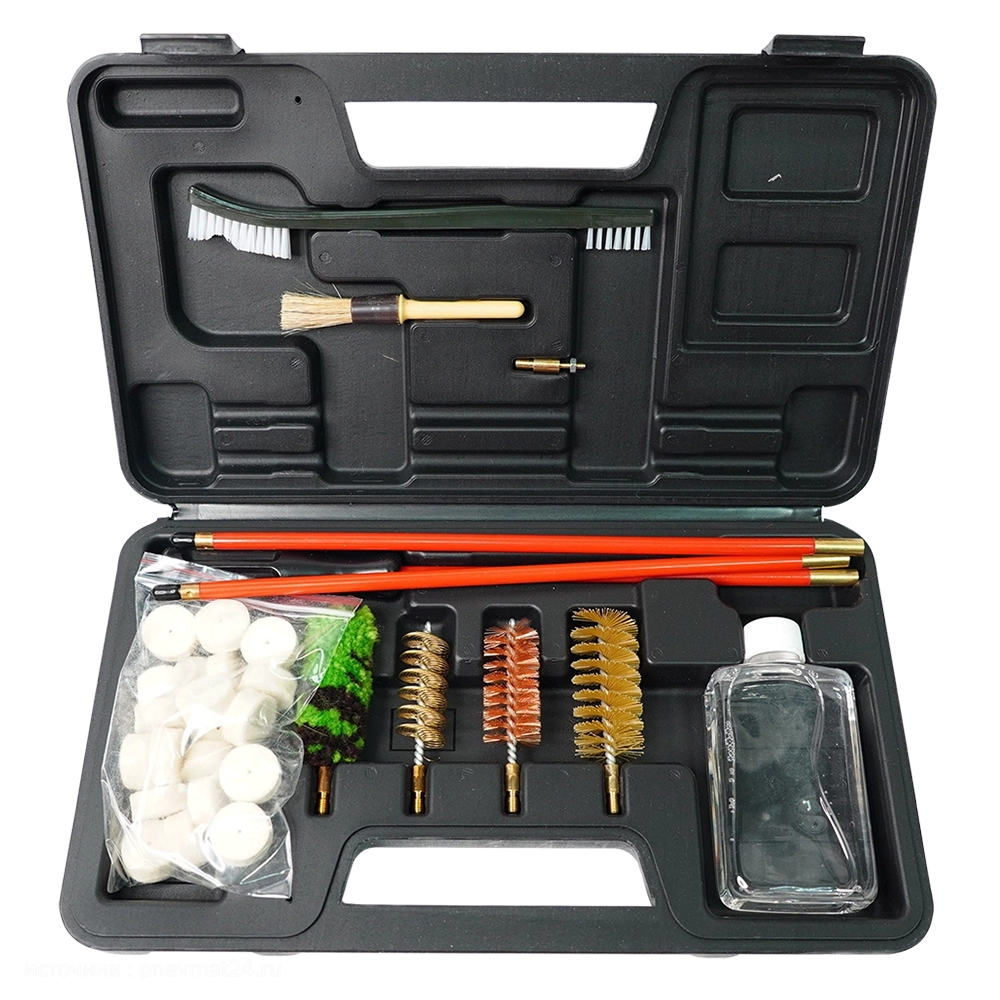 Набор для чистки оружия Remington "Универсальный", калибр 12 (в пластиковом черном кейсе). Фото №1 Набор для чистки оружия Remington "Универсальный", калибр 12 (в пластиковом черном кейсе). Фото №1