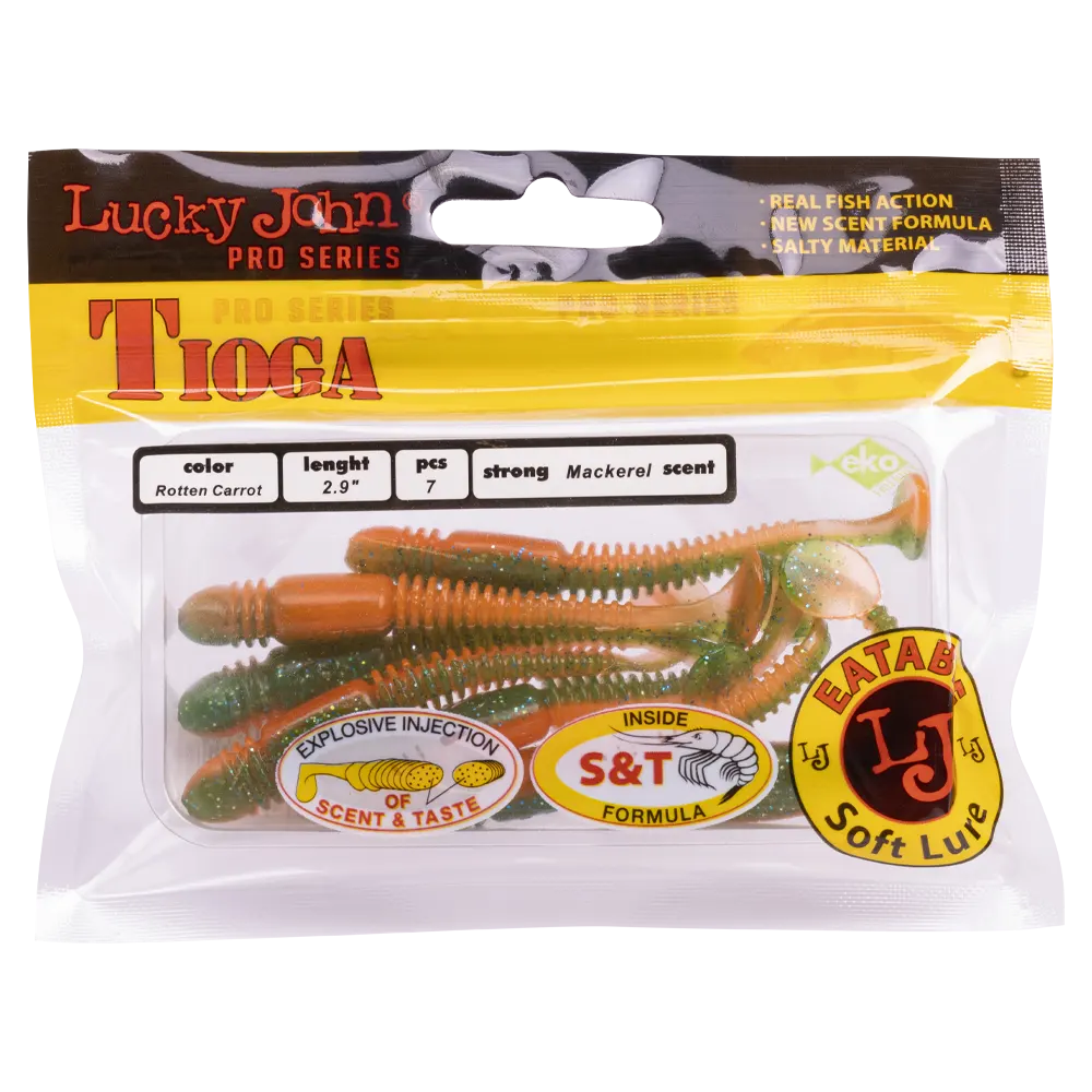 Виброхвост Lucky John Pro Series Tioga 2,9" 74мм, (7шт. упак.) цвет T56. Фото №5 Виброхвост Lucky John Pro Series Tioga 2,9" 74мм, (7шт. упак.) цвет T56. Фото №5