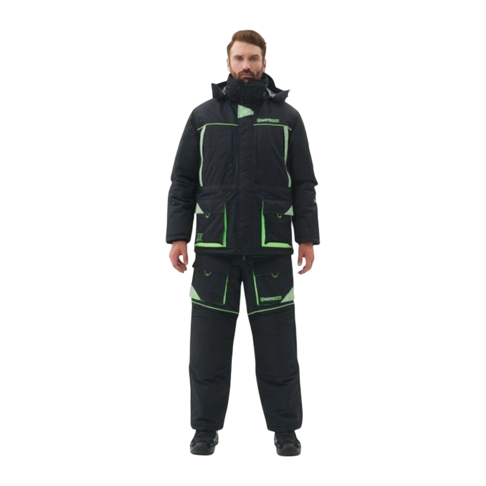 Костюм зимний Huntsman Elbrus ткань Hit Membrane цвет Черный/Лайм р. 48-50/182-188. Фото №1