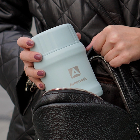 Термос "Арктика", для еды вакуумный, бытовой 0.5 л, (чёрный). Фото №5