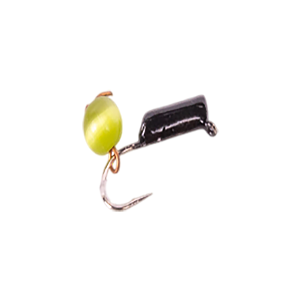 Мормышка вольфрамовая Trye Weight черная "Гвоздешарик" d2,0мм кошачий глаз, светло-зеленый (10шт). Фото №1 Мормышка вольфрамовая Trye Weight черная "Гвоздешарик" d2,0мм кошачий глаз, светло-зеленый (10шт). Фото №1
