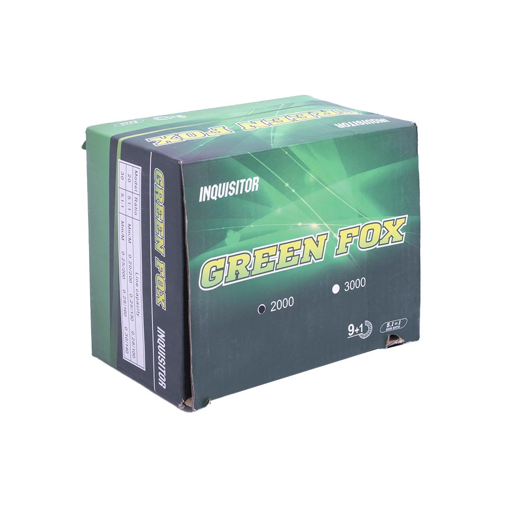 Катушка Inquisitor Green Fox 2000 (Зеленая 5.1:1,9+1 подшипников+шпуля). Фото №8
