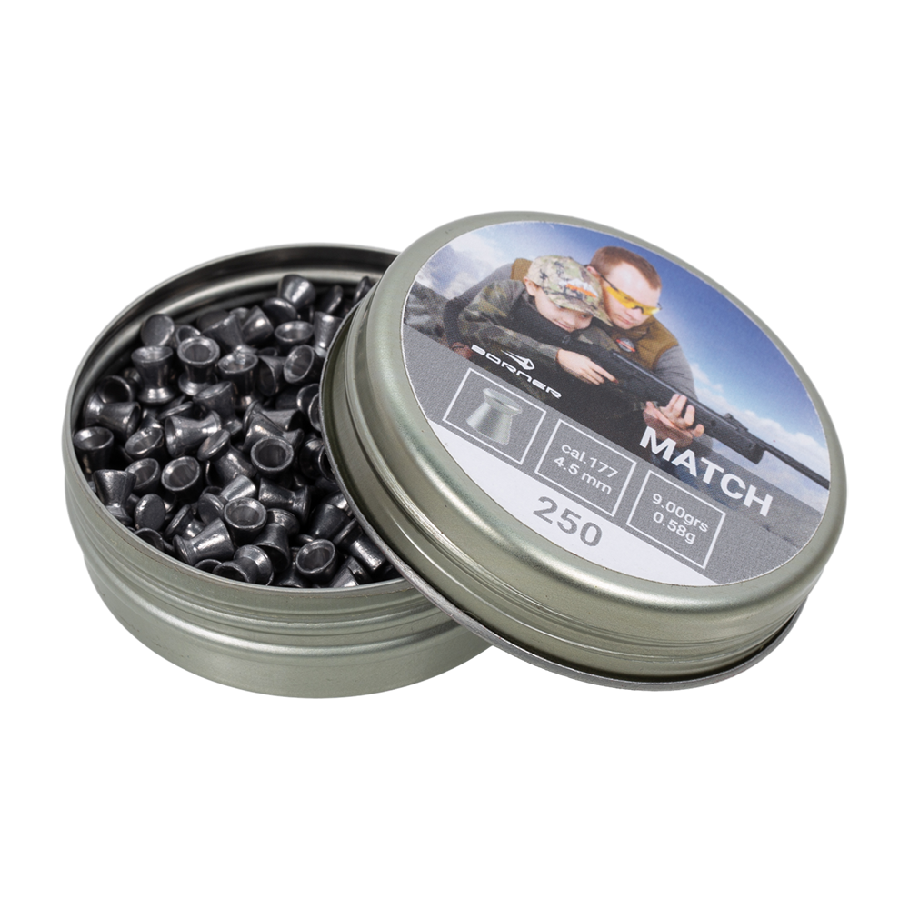 Пуля пневматическая Borner " Match", 4,5 (250 шт.) 0,58гр. (65 шт в коробке). Фото №2 Пуля пневматическая Borner " Match", 4,5 (250 шт.) 0,58гр. (65 шт в коробке). Фото №2