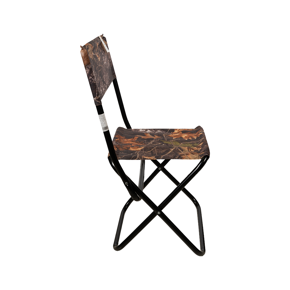 Стул туристический "СЛЕДОПЫТ" складной со спинкой, средний 350х470х810мм, труба сталь 20х1мм (лес темный)/5/. Фото №3