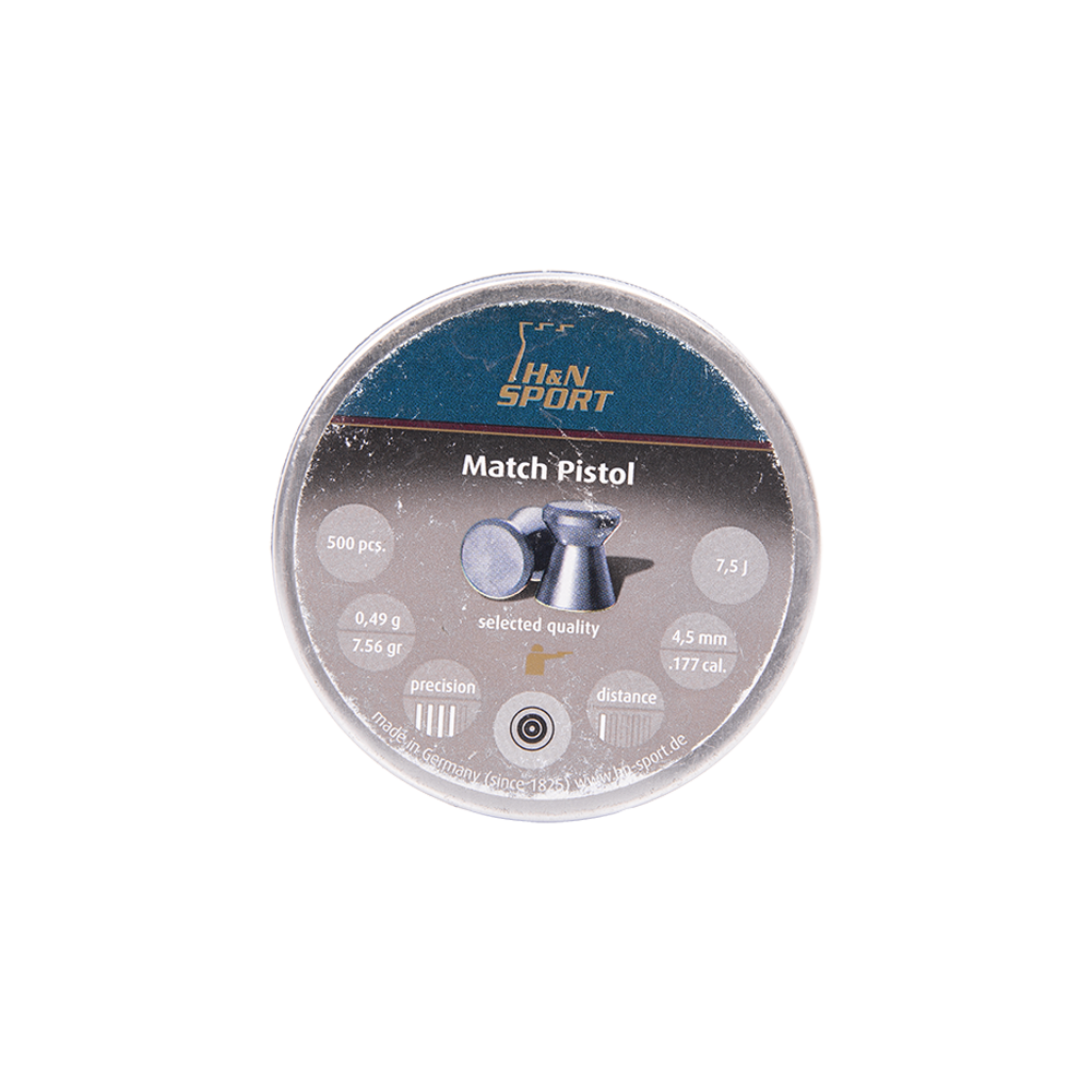 Пуля пневматическая "H&N Match Pistol", для гладкоствольная, 4,51 мм., (500 шт.). Фото №1 Пуля пневматическая "H&N Match Pistol", для гладкоствольная, 4,51 мм., (500 шт.). Фото №1