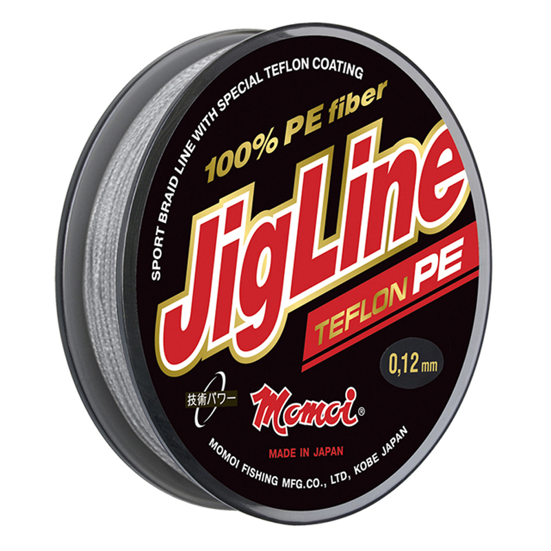 Плетеный шнур Momoi 4-х прядный JigLine Ultra PE 0,05мм/25м, 4,0кг, серый. Фото №2