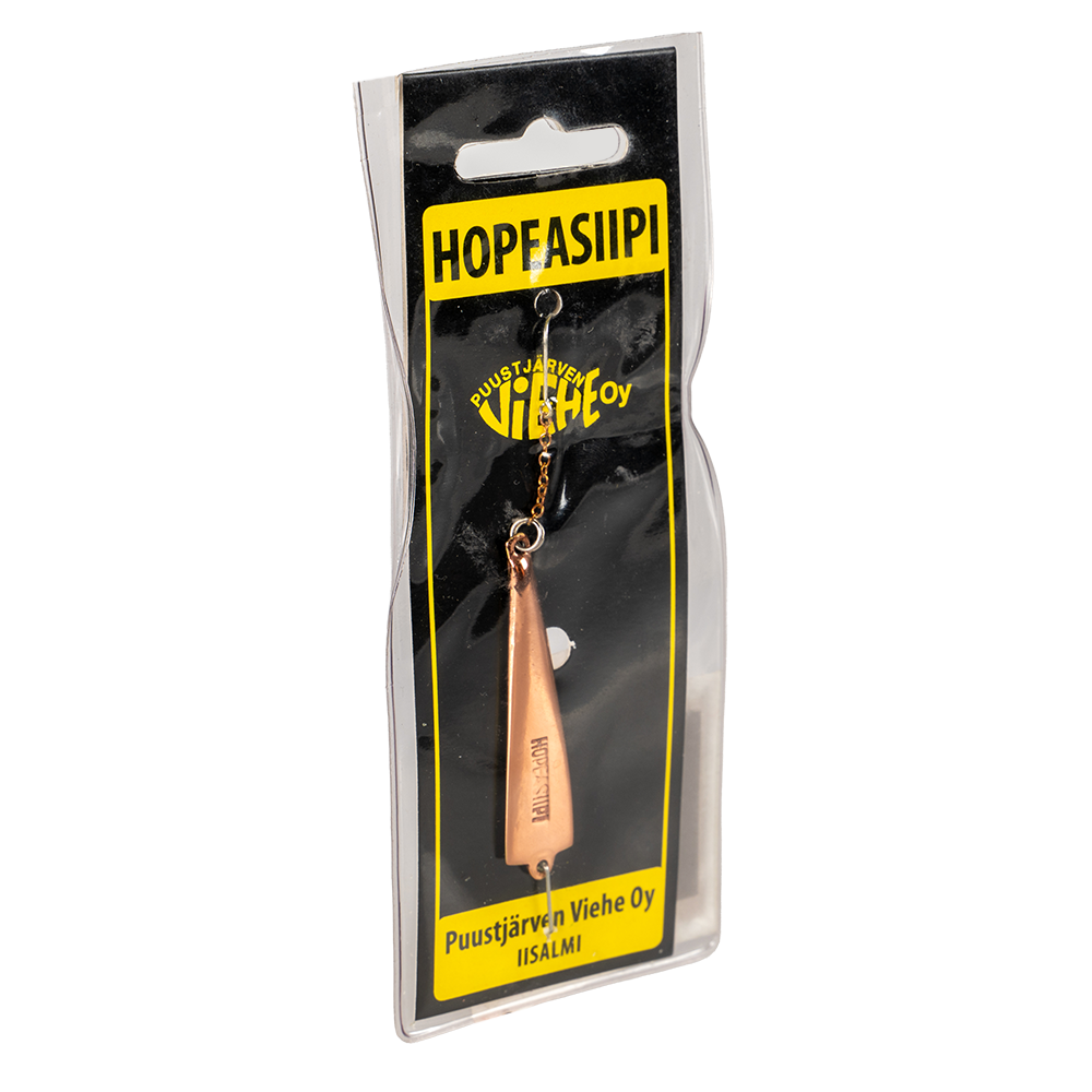Блесна Puustjarven HOPEASIIPI 50мм, 8гр, цвет (MES/KUP) цепочка-крючок. Фото №2