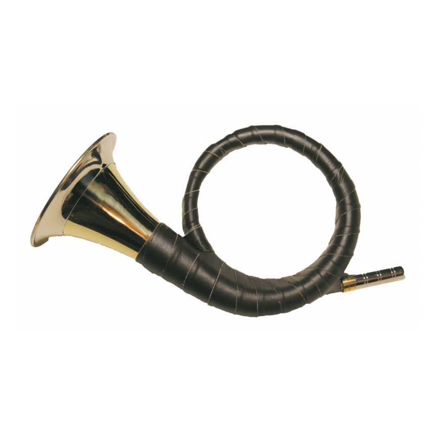 Валторна латунь с кожаной отделкой (рог витой), цвет темно-зеленый, Пакистан. Фото №1