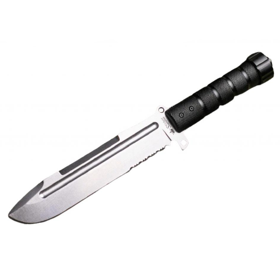 Нож Survivalist-Z D2 GT (Серый титан, серрейтор). Фото №1