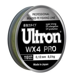 плетеный шнур Ultron 4-х прядный WX4 Pro 0,30мм/100м 27,0кг хаки. Фото №1
