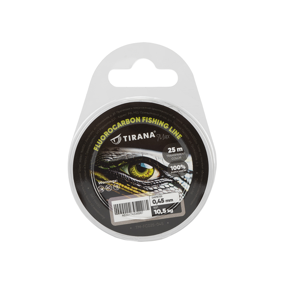 Флюорокарбон Tirana Max 25м - 0,45мм, 10,5кг. Фото №1
