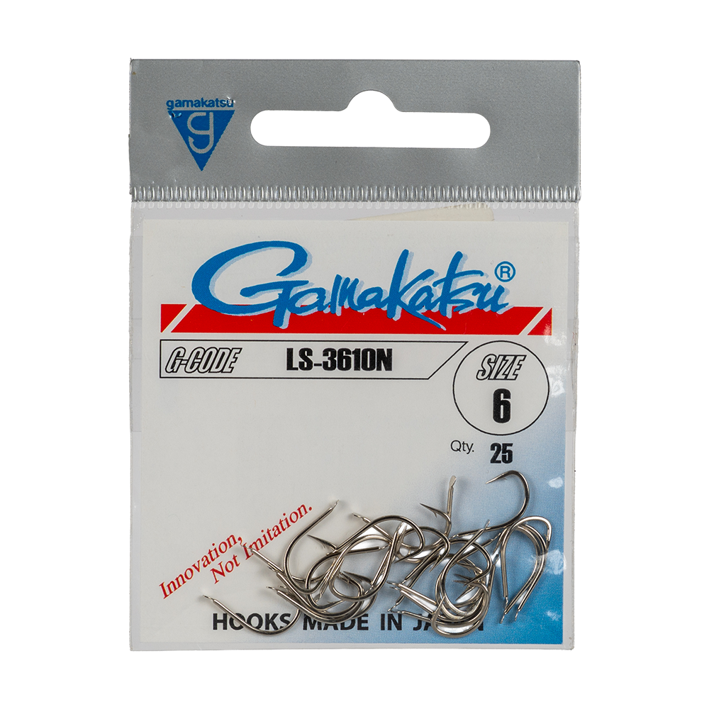 Крючок Gamakatsu Hook LS-3610N Nickel №06. Фото №1